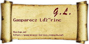 Gasparecz Lőrinc névjegykártya